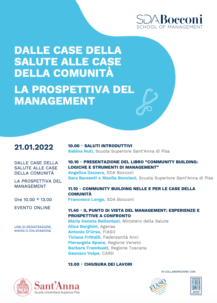 Dalle case della salute alle case della comunità. La prospettiva del management