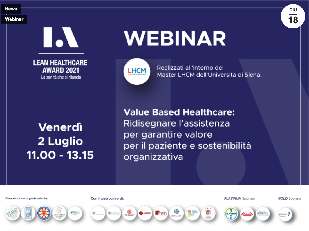 Webinar - Value Based Healthcare: ridisegnare l’assistenza per garantire valore per il paziente e sostenibilità organizzativa