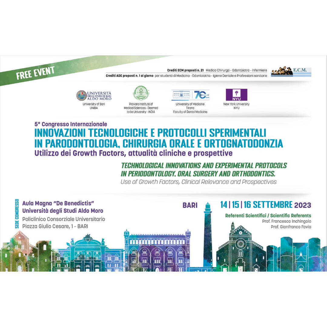 5° Congresso internazionale Innovazioni Tecnologiche e Protocolli Sperimentali in Parodontologia, Chirurgia orale e Ortognatodonzia