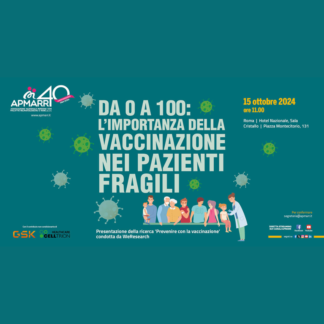 Da 0 a 100: l’importanza della vaccinazione per i pazienti fragili Presentazione della ricerca ‘Prevenire con la vaccinazione’ condotta da WeResearch